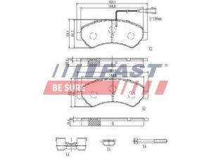 Колодки гальмівні дискові передні комплект FIAT Ducato 06-14, Ducato 14-; PEUGEOT Boxer 06-14, Boxer 14-; CITROEN Jumper 06-14, Jumper 14-