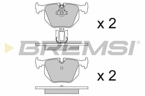 Гальмівні колодки зад. BMW 3(E46)/7(E38)/X5(E53) 94-11 (ATE) (123x59,4x17,3)