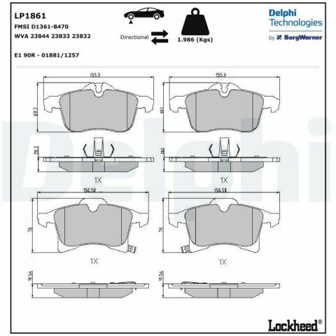 Колодки тормозные (передние) Opel Astra/Combo/Zafira 98- (Continental)