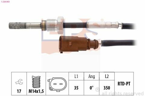 EPS VW Датчик температуры ОГ AUDI A4/A5/Q5 2,0TDI 07-