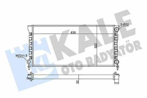 KALE VW Радіатор охолодження Passat 1.8/2.0 88-