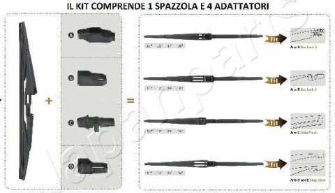 JAPANPARTS Щетка стеклоочистителя задняя 1х400 OPEL Vivaro 01- Vectra C Astra G RENAULT Trafic, Kangoo, Megane