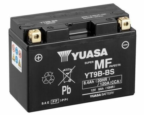 МОТО Yuasa 12V 8Ah MF VRLA Battery AGM YT9B-BS(сухозаряжений)