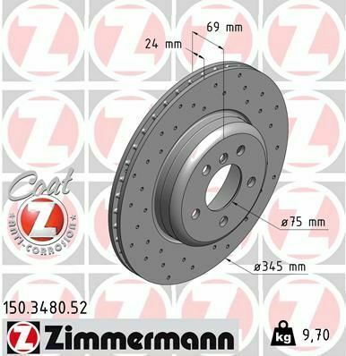 Диск тормозной (задний) BMW 5 (F10/F11)/6 (F06/F13)/7 (F01-04) 09- (345x24) (с отверстиями) (вент.) Диск тормозной (задний) BMW 5 (F10/F11)/6 (F06/F13)/7 (F01-04) 09- (345x24) (с отверстиями) (вент.)
