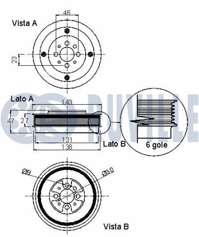 Шків карданого валу golf,caddy,octavia