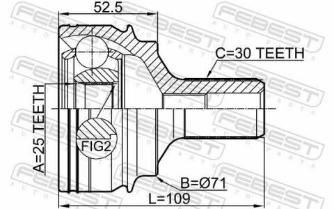 ШРКШ (ШРУС) зовнішній 25x69x30 MERCEDES C 230 (W204) 07-14