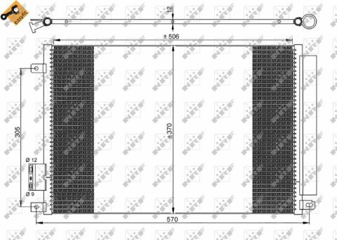 Радіатор кондиціонера Fiat 300/500/Ford Ka/Lancia Ypsilon 0.9-1.4 07-