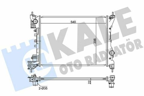 KALE FIAT Радиатор охлаждения Doblo,Opel Combo Tour 1.4 10-