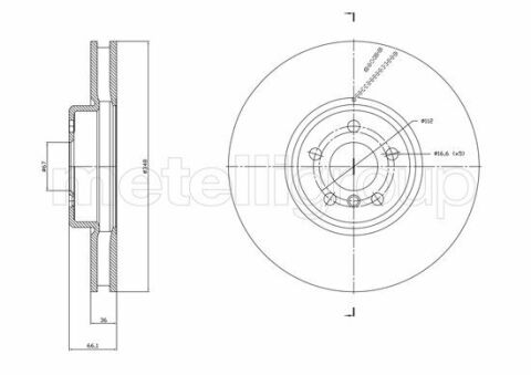 Диск тормозной (передний) BMW 5 (G30/F90)/7 (G11/G12) 15- (348x36) (L)