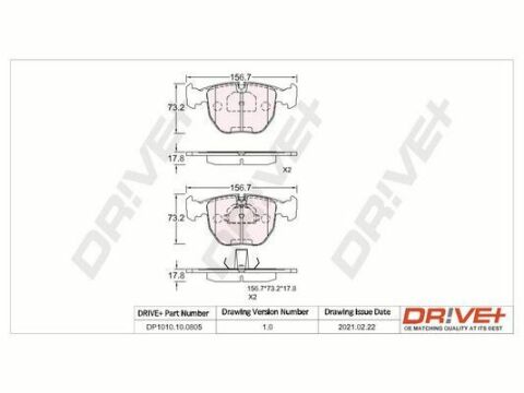 DP1010.10.0805 Drive+ - Гальмівні колодки до дисків