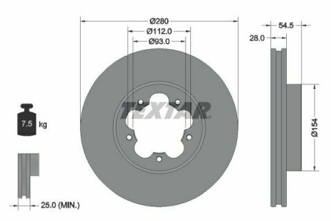 Диск тормозной (передний) Ford Transit 06-(280x28) PRO