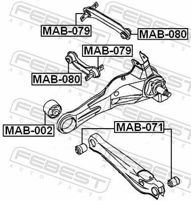 Сайлентблок задньої поперечної тяги Lancer/Outlander 95-06