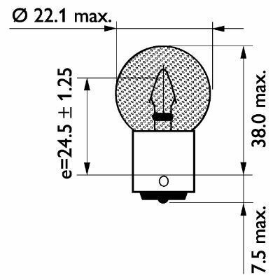 Автомобильная лампа Stop P22, 15W, BA15s, 24V