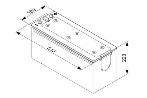 Акумуляторная батарея 145Ah/800A (513x188x223/+L/B00)
