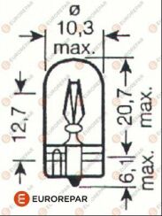 Автолампочка безцокольная 12V-W5W