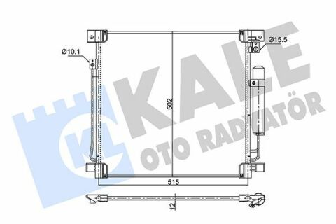 KALE MITSUBISHI Радиатор кондиционера L200,Pajero Sport III,Fiat 14-