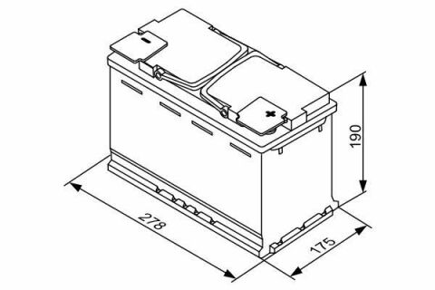 Акумуляторна батарея 70Ah/760A (278x175x190/+R/B13) (Start-Stop AGM)