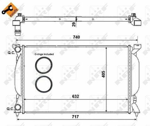 Радіатор охолодження Audi A4 1.6-2.0/1.9/2.0TDI 00-09/Seat Exeo 08-13