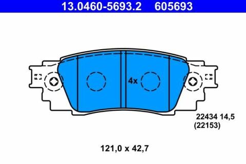 Колодки гальмівні (задні) Toyota Camry 17-/Rav4 18-/Lexus ES VII 18-/RX 15-