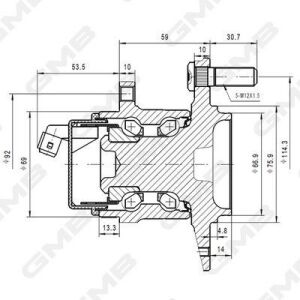 Подшипник задн. ступицы с abs ix20, kia soul, venga 09