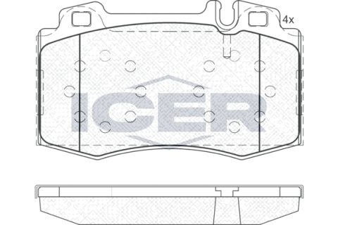 Колодки гальмівні (передні) MB C-class (W203) 02-08/M-class (W163) 98-05/S-class (W220/W221) 98-13