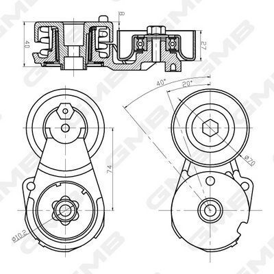 Ролик с натяжным механизмом laguna,megane,nissan x-trail,qashqai renault