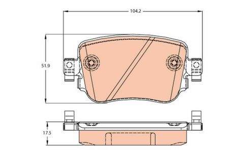 Тормозные колодки задние Audi A1/Seat Leon/Skoda Octavia 12-