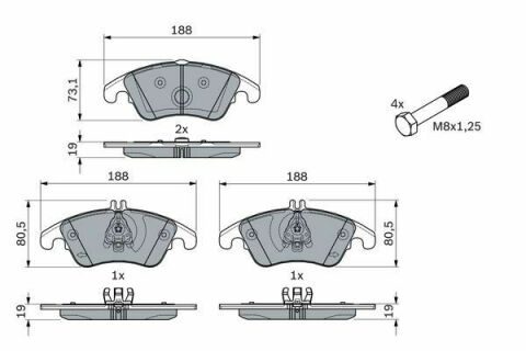 Колодки гальмівні (передні) MB C-class (W204/C205) 07-/E-class (W212/C207) 09-16/SLK (R172)/CLS 11-