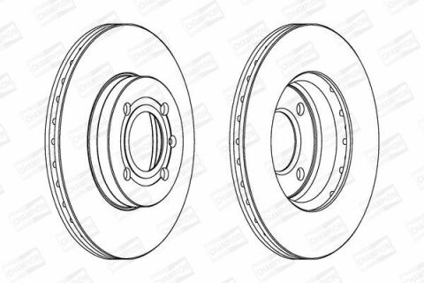 CHAMPION VW Диск гальмівний передн. вентил.Golf II,III,Caddy II,Passat,Vento