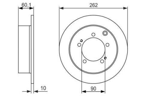 Диск гальмівний (задній) Mitsubishi Outlander/Lancer 03- (262x10)