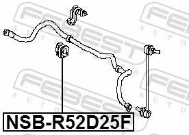 Втулка переднього стабілізатора Nissan Pathfinder 12- (25mm)