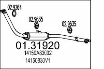 Передня частина вихлопної системи (Резонатор)
