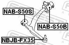 Сайлентблок переднього важеля (спереду) Nissan FX 35/45 03-08