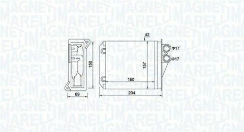 MAGNETI MARELLI DB радіатор опалення Sprinter 06-,VW Crafter 06-