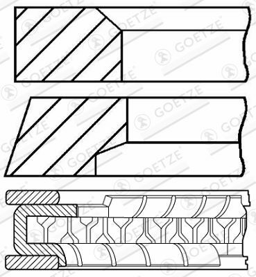 Кольца поршневые Goetze