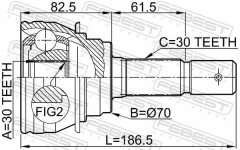 ШРКШ (ШРУС) зовнішній 30x70x30 LAND CRUISER PRADO 02-10