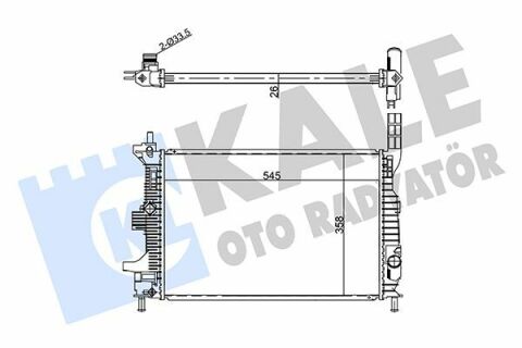 KALE FORD Радіатор охолодження C-Max II, Focus III, Transit Connect 1.0 12-