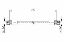 Тормозной шланг задний GOLF, JETTA, PASSAT -88 AUDI 100 -91, A80 -89 VW