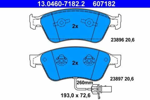 Колодки тормозные (передние) VW Phaeton/ Audi A6/A8 04-16 (Ate) (+датчики)