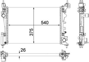 Радіатор охолодження OPEL CORSA D