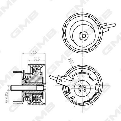 Натяжной ролик focus, kuga, c-max, 1,5-1,6