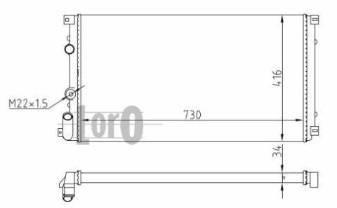 Радіатор води Master/Movano II 1.9/2.2/dCi 97- (730x415x23) термовикл.