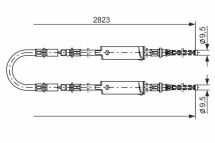 Трос ручного тормоза задний Transit 91- (single wheels) FORD