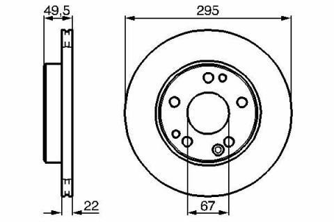 BOSCH Диск тормозн. вент. передн. DB W124 (295*22)