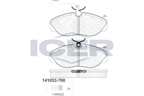 Колодки тормозные (передние) Citroen Jumper/Fiat Ducato/Peugeot Boxer 94-02 (+датчики L=200mm)