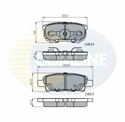 Тормозные колодки дисковые Dodge Avenger 07->, Caliber 06->, Jeep Compass 07->, Jeep Compass 07->