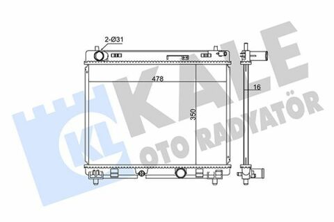 KALE TOYOTA Радиатор охлаждения Yaris 1.4 D-4D 05-