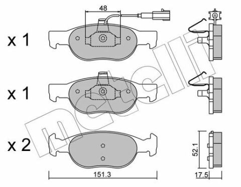 Колодки гальмівні (передні) Fiat Bravo/Brava 95-01/Marea 96-02/Lancia Delta II 94-99 (+датчик)