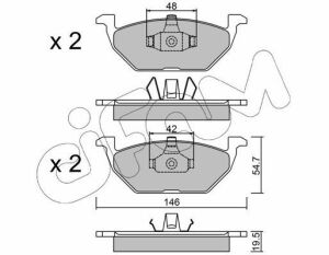 Колодки гальмівні передні Golf-IV 1.6/1.9TD, Audi A3 VW