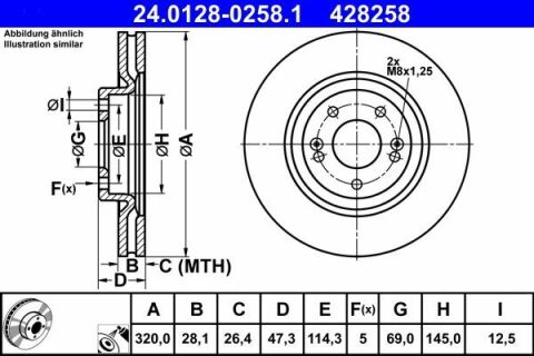 Диск тормозной (передний) Hyundai i40/ix35 11-/Tucson 15-/Kia Ceed 12- (320x28)(с покрытием)(вент.)